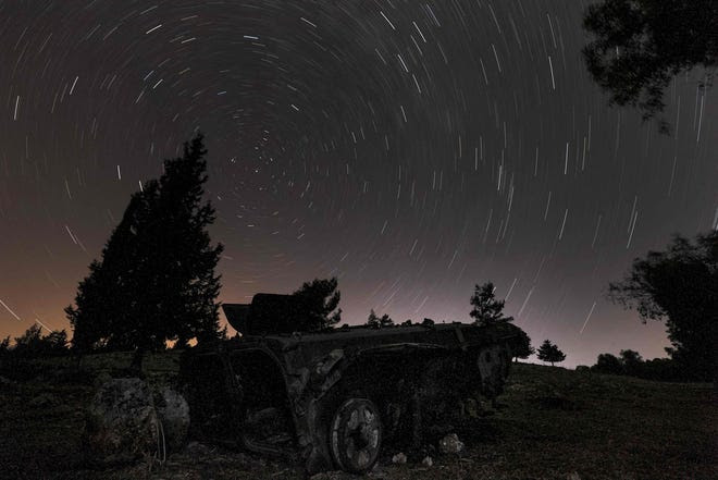 Star trails along the North Star in Idlib, Syria, on July 18, 2020.
